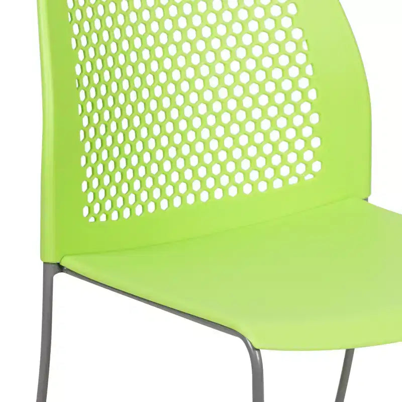 Chaise empilable Flash Furniture série HERCULES, capacité 300 kg, avec dossier aéré et piètement luge thermolaqué