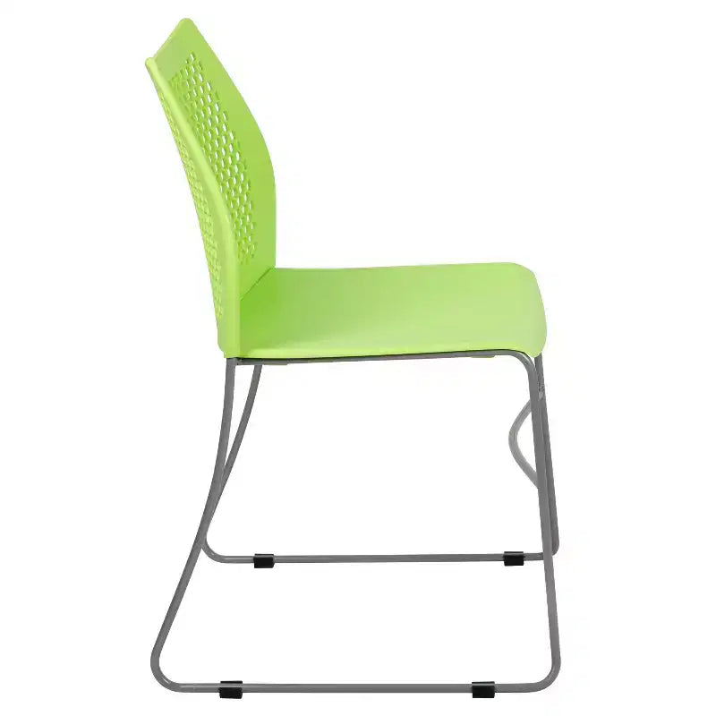 Chaise empilable Flash Furniture série HERCULES, capacité 300 kg, avec dossier aéré et piètement luge thermolaqué