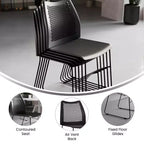 Chaise empilable Flash Furniture série HERCULES, capacité 300 kg, avec dossier aéré et piètement luge thermolaqué