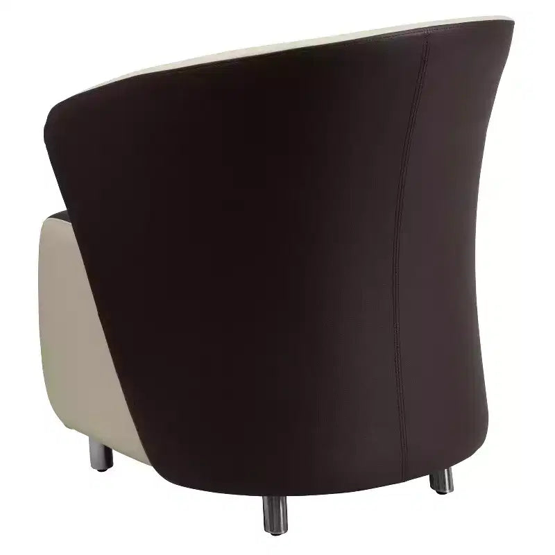Fauteuil de salon Flash Furniture LeatherSoft avec dossier incurvé en forme de tonneau