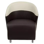 Fauteuil de salon Flash Furniture LeatherSoft avec dossier incurvé en forme de tonneau
