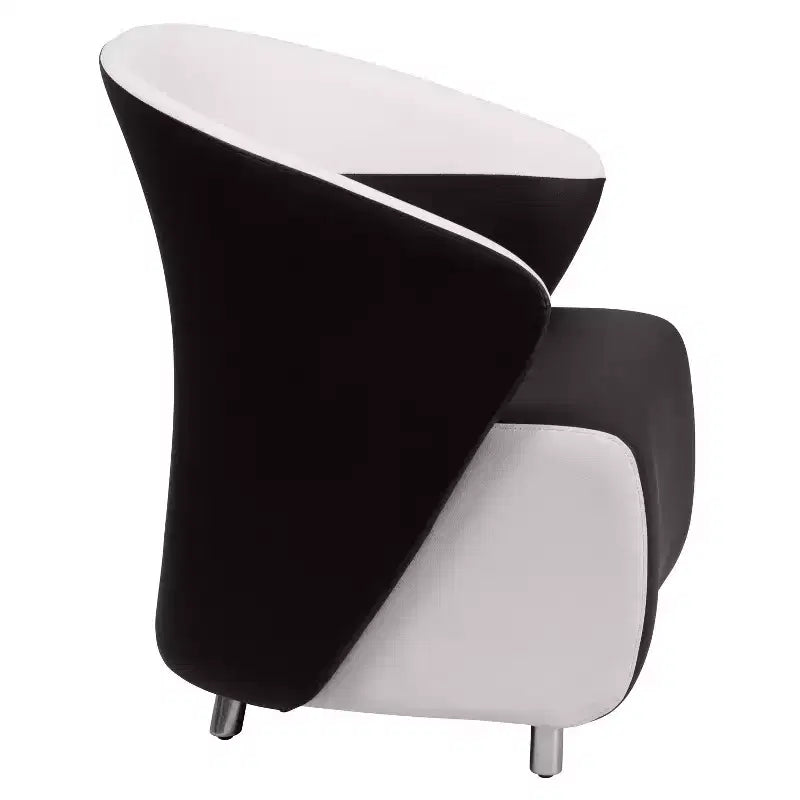 Fauteuil de salon Flash Furniture LeatherSoft avec dossier incurvé en forme de tonneau