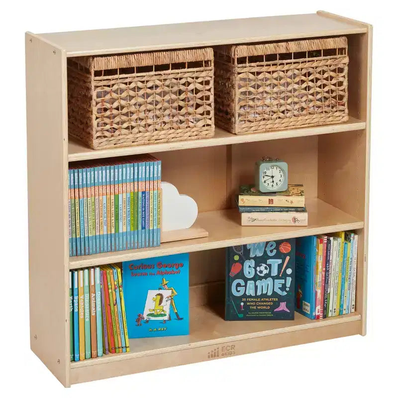 Bibliothèque classique en bois ECR4Kids avec étagères réglables, 91 cm, étagère de classe