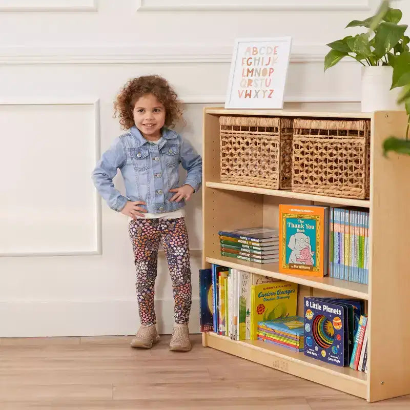 Bibliothèque classique en bois ECR4Kids avec étagères réglables, 91 cm, étagère de classe