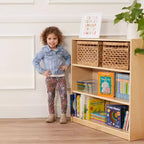 Bibliothèque classique en bois ECR4Kids avec étagères réglables, 91 cm, étagère de classe