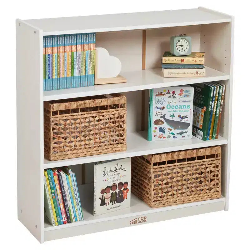 Bibliothèque classique en bois ECR4Kids avec étagères réglables, 91 cm, étagère de classe