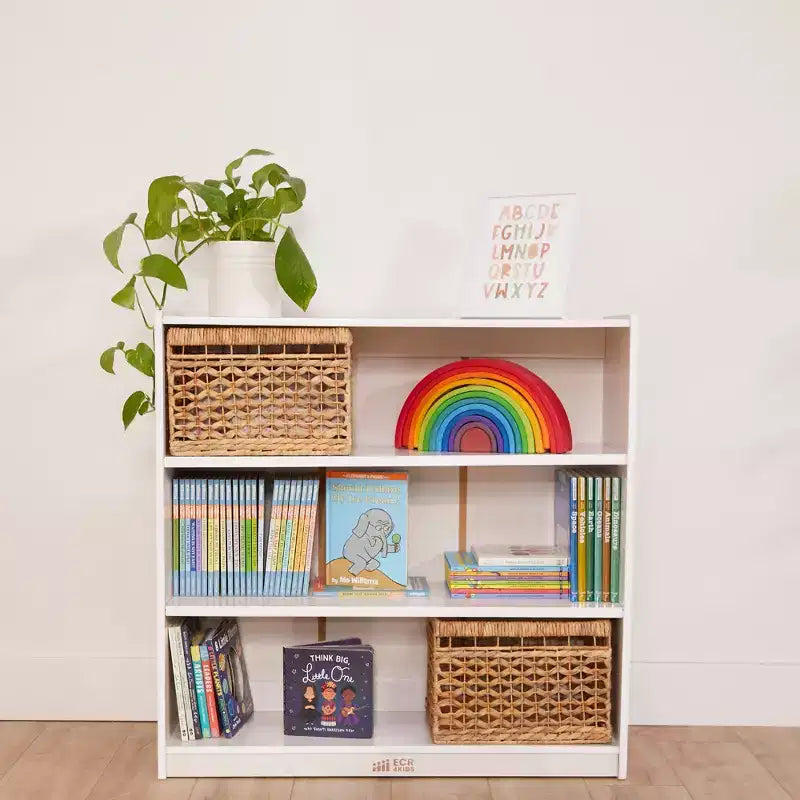 Bibliothèque classique en bois ECR4Kids avec étagères réglables, 91 cm, étagère de classe