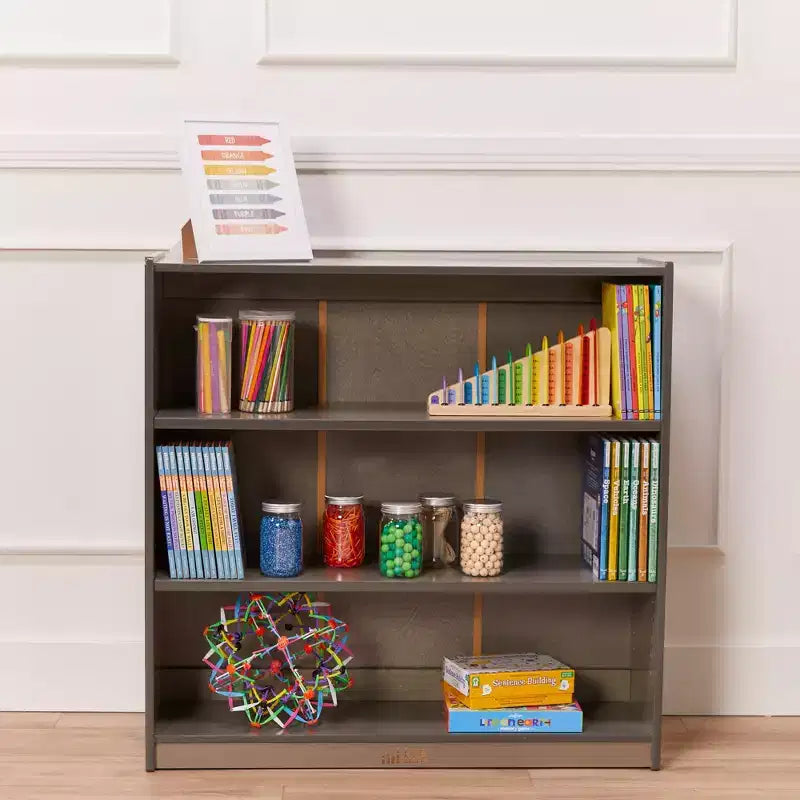 Bibliothèque classique en bois ECR4Kids avec étagères réglables, 91 cm, étagère de classe