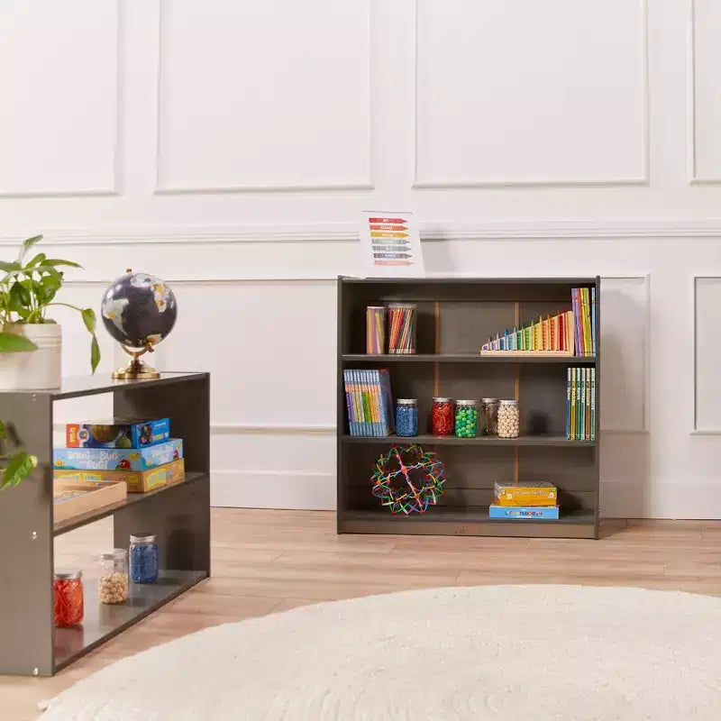 Bibliothèque classique en bois ECR4Kids avec étagères réglables, 91 cm, étagère de classe