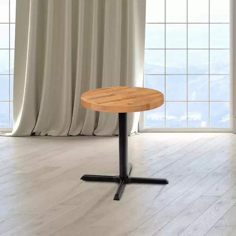 Dessus de table de style billot Emma et Oliver rond - Dessus de table de restaurant
