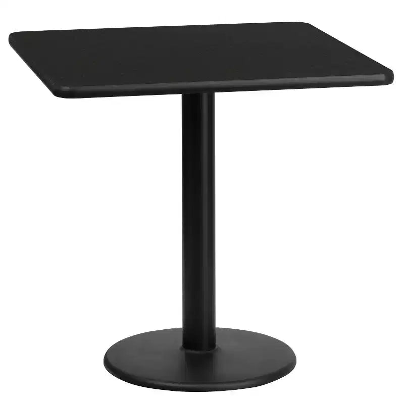 Plateau de table stratifié carré Emma et Oliver de 24 po avec pied de table rond de 18 po de hauteur