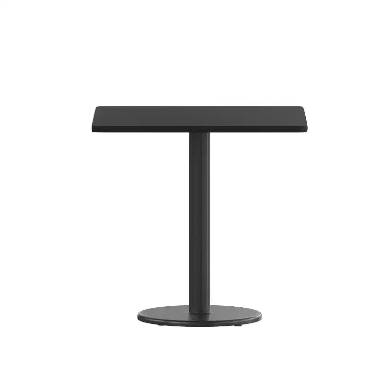 Plateau de table stratifié carré Emma and Oliver 30 avec base de 18 de hauteur ronde