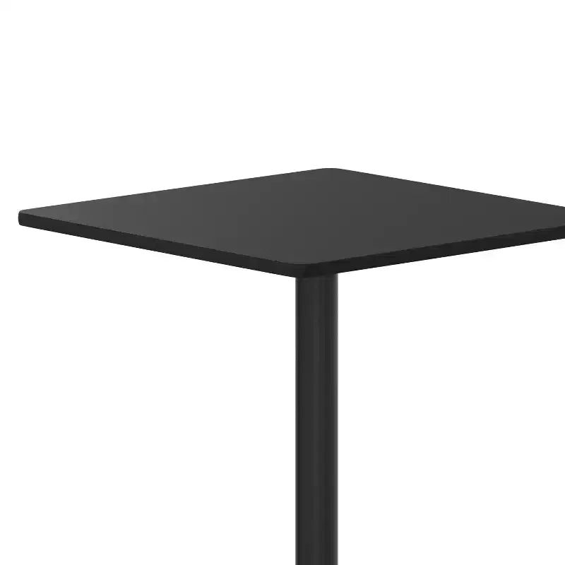 Plateau de table stratifié carré Emma and Oliver 30 avec base de 18 de hauteur ronde