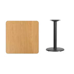 Plateau de table stratifié carré Emma and Oliver 30 avec base de 18 de hauteur ronde