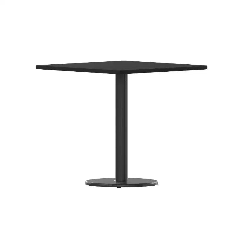 Plateau de table stratifié carré Emma and Oliver 30 avec base de 18 de hauteur ronde