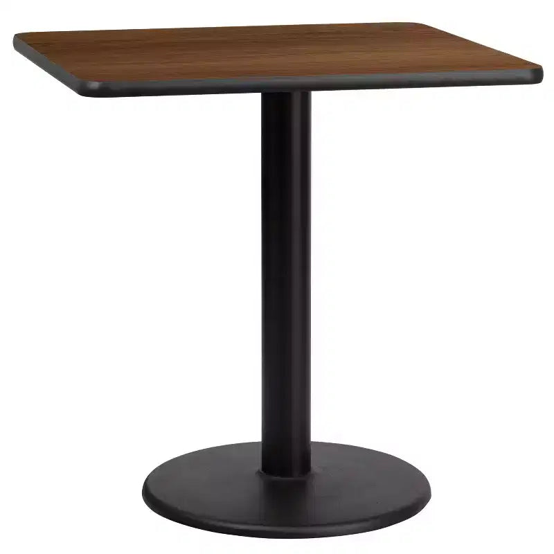 Plateau de table stratifié carré Emma and Oliver 30 avec base de 18 de hauteur ronde