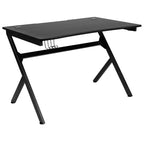 Ensemble bureau et fauteuil de jeu inclinable Flash Furniture avec repose-pieds, porte-gobelet, support pour casque et 2 trous passe-câbles
