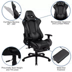 Ensemble bureau et fauteuil de jeu inclinable Flash Furniture avec repose-pieds, porte-gobelet, support pour casque et 2 trous passe-câbles