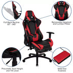 Ensemble bureau et fauteuil de jeu inclinable Flash Furniture avec repose-pieds, porte-gobelet, support pour casque et 2 trous passe-câbles