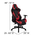 Ensemble bureau et fauteuil de jeu inclinable Flash Furniture avec repose-pieds, porte-gobelet, support pour casque et 2 trous passe-câbles