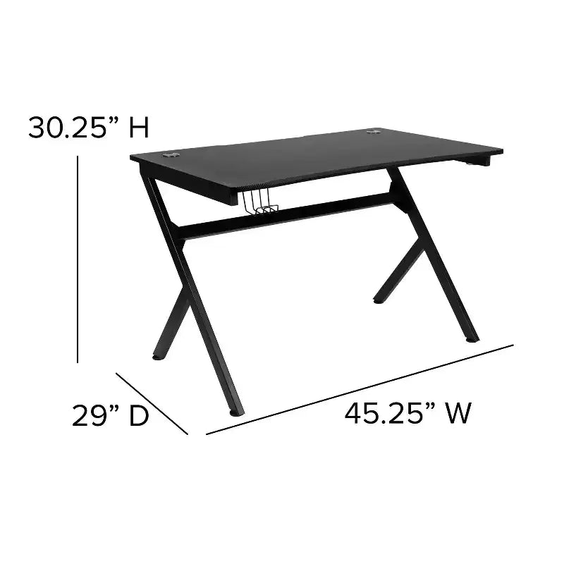 Ensemble bureau et fauteuil de jeu inclinable Flash Furniture avec repose-pieds, porte-gobelet, support pour casque et 2 trous passe-câbles