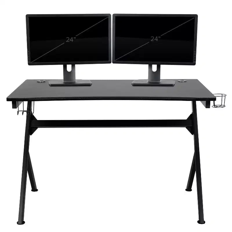 Ensemble bureau et fauteuil de jeu inclinable Flash Furniture avec repose-pieds, porte-gobelet, support pour casque et 2 trous passe-câbles