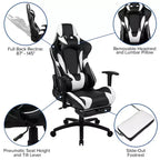 Ensemble bureau et fauteuil de jeu inclinable Flash Furniture avec repose-pieds, porte-gobelet, support pour casque et 2 trous passe-câbles