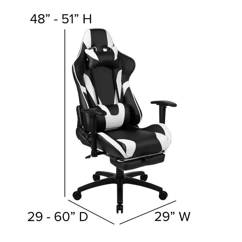Ensemble bureau et fauteuil de jeu inclinable Flash Furniture avec repose-pieds, porte-gobelet, support pour casque et 2 trous passe-câbles