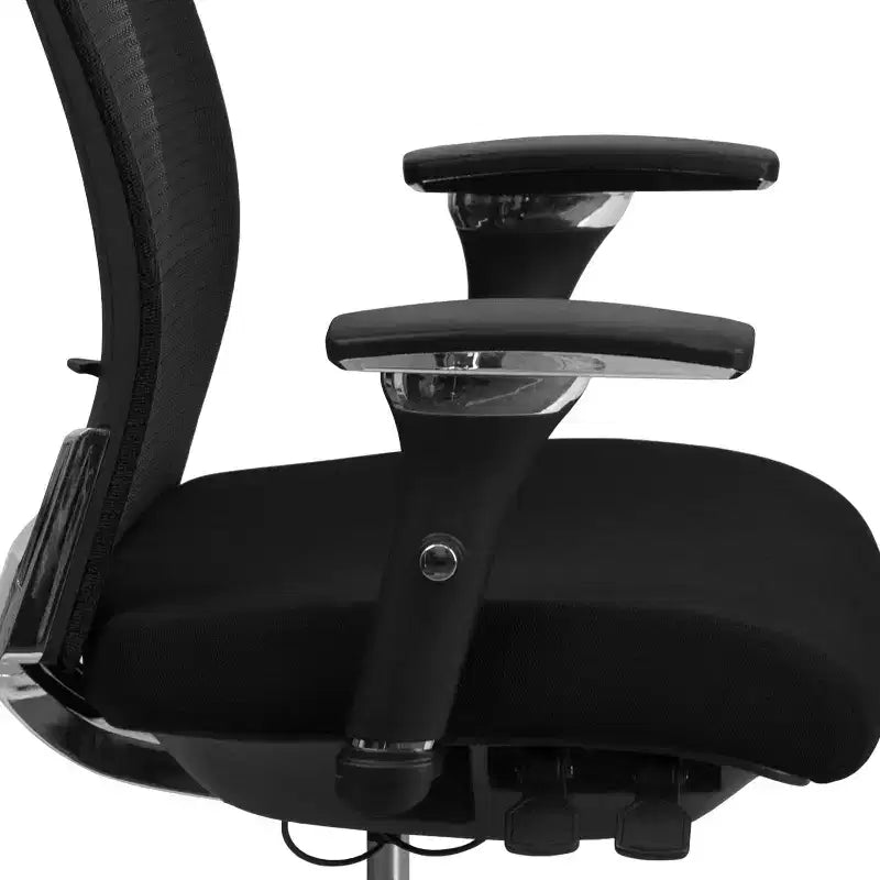 Chaise de bureau ergonomique Emma and Oliver 24/7, 136 kg, avec dossier coulissant et soutien lombaire réglable
