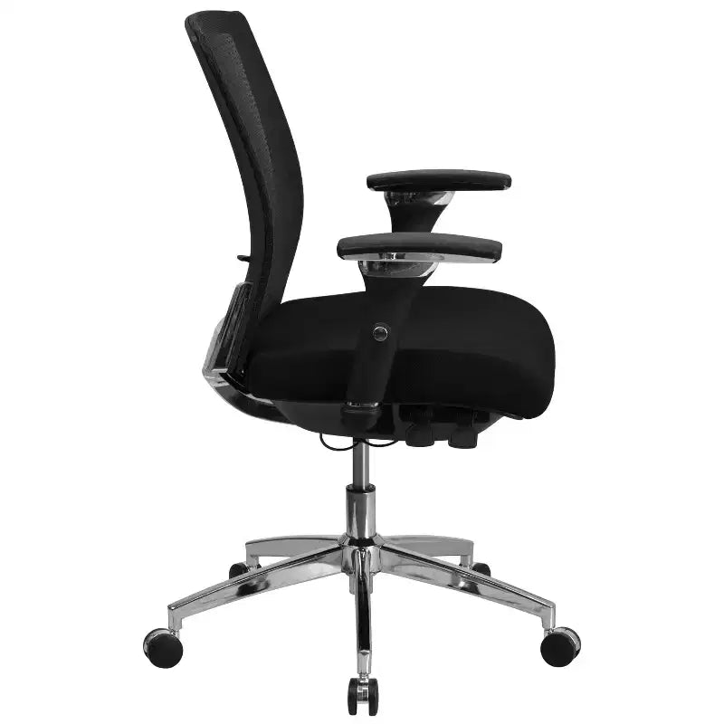 Chaise de bureau ergonomique Emma and Oliver 24/7, 136 kg, avec dossier coulissant et soutien lombaire réglable