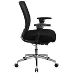 Chaise de bureau ergonomique Emma and Oliver 24/7, 136 kg, avec dossier coulissant et soutien lombaire réglable