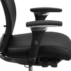 Chaise de bureau ergonomique Emma and Oliver 24/7, 136 kg, avec dossier coulissant et soutien lombaire réglable