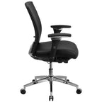Chaise de bureau ergonomique Emma and Oliver 24/7, 136 kg, avec dossier coulissant et soutien lombaire réglable