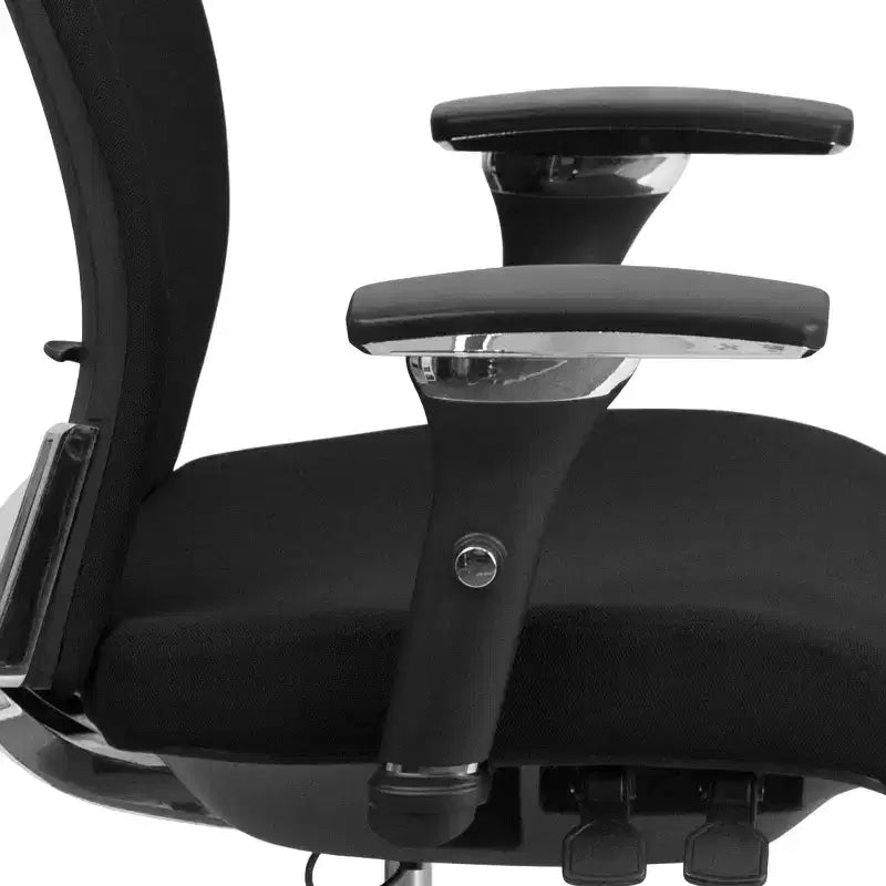 Chaise de bureau ergonomique Emma and Oliver 24/7, 136 kg, avec dossier coulissant et soutien lombaire réglable
