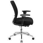 Chaise de bureau ergonomique Emma and Oliver 24/7, 136 kg, avec dossier coulissant et soutien lombaire réglable
