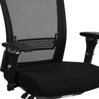 Chaise de bureau ergonomique Emma and Oliver 24/7, 136 kg, avec dossier coulissant et soutien lombaire réglable