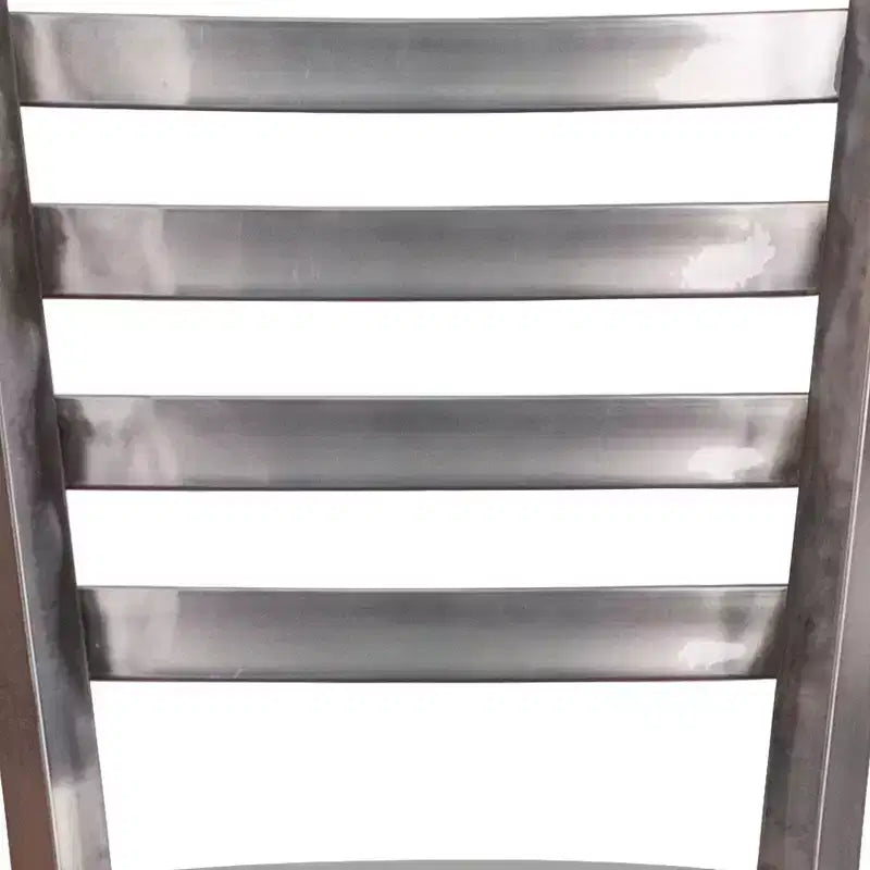 Tabouret de bar Emma et Oliver à dossier échelle en métal, avec finition transparente, pour restaurant