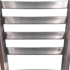 Tabouret de bar Emma et Oliver à dossier échelle en métal, avec finition transparente, pour restaurant
