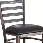 Tabouret de bar Emma et Oliver à dossier échelle en métal, avec finition transparente, pour restaurant