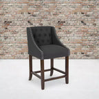 Tabouret de comptoir Emma et Oliver 24H Transitional Tufted Walnut