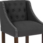 Tabouret de comptoir Emma et Oliver 24H Transitional Tufted Walnut