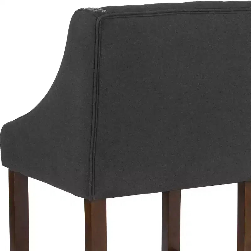 Tabouret de comptoir Emma et Oliver 24H Transitional Tufted Walnut