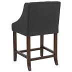 Tabouret de comptoir Emma et Oliver 24H Transitional Tufted Walnut