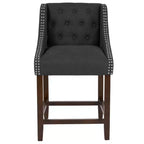 Tabouret de comptoir Emma et Oliver 24H Transitional Tufted Walnut