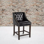 Tabouret de comptoir Emma et Oliver 24H Transitional Tufted Walnut