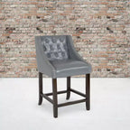 Tabouret de comptoir Emma et Oliver 24H Transitional Tufted Walnut