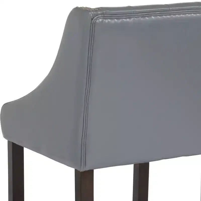 Tabouret de comptoir Emma et Oliver 24H Transitional Tufted Walnut