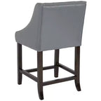 Tabouret de comptoir Emma et Oliver 24H Transitional Tufted Walnut
