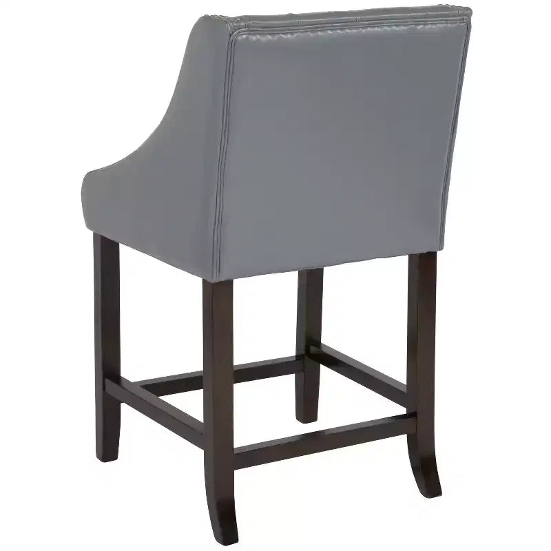 Tabouret de comptoir Emma et Oliver 24H Transitional Tufted Walnut