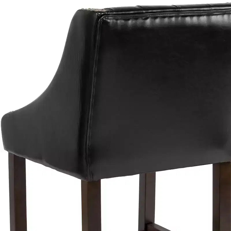 Tabouret de comptoir Emma et Oliver 24H Transitional Tufted Walnut